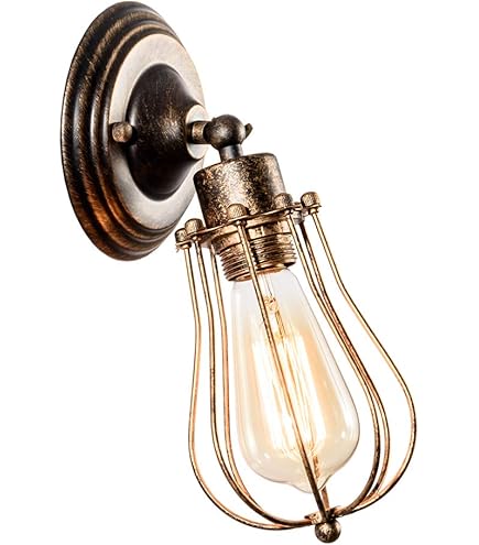 IDEGU Lot De 2 Applique Murale Industrielle, Lampe Murale Vintage Design Rétro Abat-jour Lnaire
