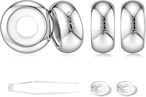 GW Charms Stopper de Breloques pour Bracelet avec Caoutchouc en Argent Sterling 925 Perles Compatible pour Européen Bracelets à Breloques