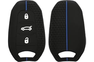 kwmobile Custodia Coprichiave Compatibile con Fiat 600 600e Hybrid Grande Panda Doblo K9 III Cover - Copri Telecomando Chiave Auto - Copri Chiavi Macchina nero/blu