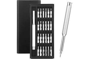 Lixiluxia 24 en 1 Juego de Destornilladores Precisión, Mini Destornillador Precision Magnéticos, Kit de Destornilladores Pequeños, para Teléfonos Móviles, Tabletas, Portátiles, Cámaras, Relojes, Gafas