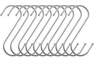 Anzhee S Shaped Hooks for Hanging 10Pack S Hooks Heavy Duty Metal Stainless Steel Hangers S Hook for Hanging Kitchen Utensils Bathroom Bedroom Office