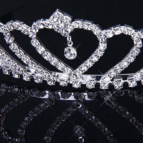 iShine Hochzeit Diadem Brautbrautjungfern Strass Kronen Stirnband Tiara Schließe Haarspange pin (Type B) - 4