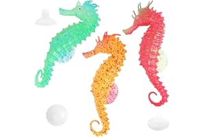 SUNSK Artificielle Hippocampe Lumineux Ornement Aquarium Decoration Hippocampe Silicone Aquarium Ornement Hippocampe pour Aquarium Tank 3 Pièces