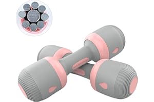 Sipobuy Zestaw hantli regulowanych ciężarów Domowa Siłownia Fitness dla Kobiet Mężczyzn, Waga 5 w 1, bez majtek z gumy ręcznej, 2-10kg, 2X 5 Kg/Zestaw