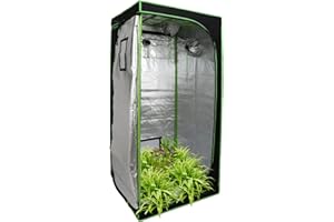 EINFEBEN Tenda da Coltivazione Idroponica, Grow Tent, Armadio Box per Coltivazione di Piante da Interno, Growbox, Growroom 80x80x180 cm Nero/Verde