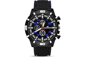 OFFCUP Mens Watches, 50MM Silicone Watch, Analog Quartz Gents Watch, Outdoor Sport Casual Fashion Men's Wrist Watches Elegant Gift for Men