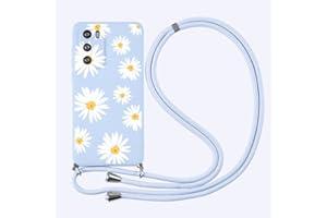 Yoedge Funda con Cuerda para Huawei P30 Lite 6,15",TPU Silicona Mate Case con Lindo patrón Dibujos Animados con Colgante Ajustable Correa de Cordón Cárcasa para Huawei P30 Lite New Edition,Flor 3