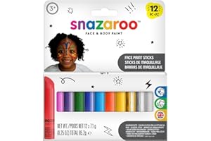 Snazaroo 1172193 Set Maquillaje Infantil con 12 Barras de Pintura Facial, Colores de Maquillaje al Agua para Pieles sensibles con los Que Crear Vivos Efectos en niños o Adultos