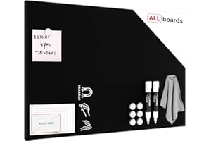 ALLBOARDS Magnetic Boards MetalBoard Chalkboard Chalk Black 60x40cm a Magnetic Metal Poster with an Imprint for All Types of Magnets, Wall Mounted Durable 3D Printed + a Set of Accessories Included