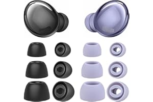 BOZILY 12pcs Silicone Ear Tips for Samsung Galaxy Buds Pro Earplugs Noise-Reducing Hole Ear Tips Isolation Cover Non-Slip Earbuds Cap Eartips Replacement Buds Replacement Earmuffs(S M L, Purple Black)