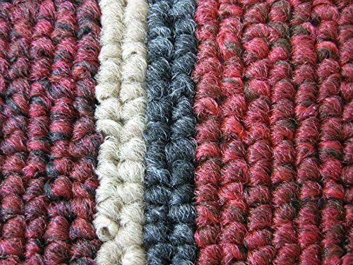 Carpet stair pads/treads Niamey 65 x 28 cm brown grey red (Red)