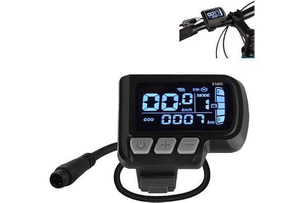E-Bike Display 24 V 36 V 48 V LCD-skärm med 6 stift vattentät gränssnittskabel för elektriska cykelstyre 22,2 mm ABS kroppste