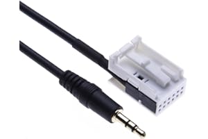 Keple Voiture AUX-in Câble Adaptateur3.5 mm Audio Aux Musique Câble Connecteur Compatible avec Mercedes A Class W169 / W245, B W245 / W203, C W209 / W203, CLK X164 / W209, GL W164 / X164 | 1.5m