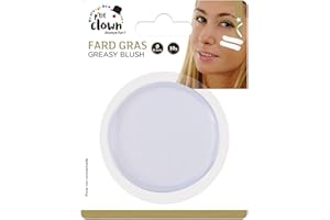 P'TIT CLOWN - 91014 - Fard Gras Blanc - 10 g - Ø 6,5 cm - Pallete de Maquillage Déguisement Adulte - Make-up - Peinture Visage - Lavable - Non Toxique - Carnaval, Halloween, Anniversaire, Cosplay