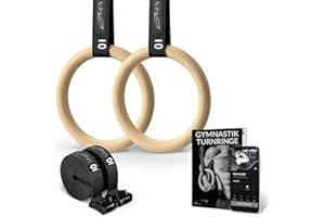‎LISTHEN LISTHEN Gymnastikringe für Suspension-Training, Ringe Turnen Holz für zu Hause und im Freien, Dips-Klimmzüge, Freikörpertraining, Gymnastik, Stärke 32 mm, verstellbare Träger