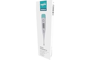 EUROPAPA Thermomètre de fièvre numérique pour bébé, enfant et adulte, thermomètre oral, axillaire ou rectal étanche avec alarme de fièvre (vert)