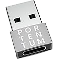 PORTENTUM adattatore USB c USB a - USB C Femmina a USB Maschio, Velocità 2.0, 480 MB, corpo premium in zinco ad alta resisten