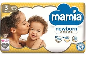 TRIZINGA Mamia Newborn Size 3 Nappies 2X Pack of 56 (112 Nappies)
