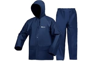 WCBDUT Ensemble veste et pantalon de travail pour homme/femme, imperméable ultra léger, coupe-vent, à capuche, équipement de pluie