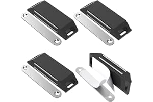 Calamita per Anta Armadio Jiayi 4 Pezzi Chiusura Magnetica Nero Cassetti Magnetiche Porta per Chiusura Cassetti Armadio Chiusure Chiudiporta