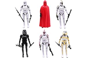 LGQHCE Set Di Minifigure, 6 Pcs Ornamenti Per scrivania Auto, Stormtrooper Decorazione, Serie a Tema Anime Darth Vader Darth Maul Modello, PVC Statua Modello Figurines Giocattolo Regalo Fan Per Bambini