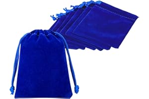 Shintop 10pcs Velvet Drawstring Bags, Velvet Pouches for Jewelry Gift Packaging (Blue)