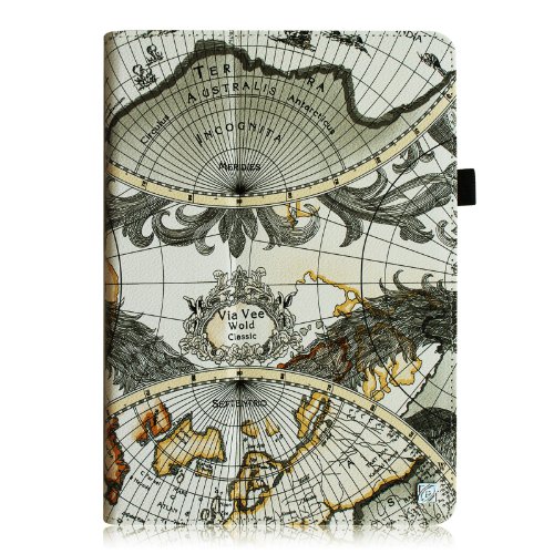 Fintie Apple iPad mini 1 / 2 / 3 Hülle – Slim Fit Foilo Kunstleder Schutzhülle Tasche Etui Case Smart Cover mit Auto Schlaf / Wach, Standfunktion für iPad mini 3 / 2 / 1, Landkarte Design - 2