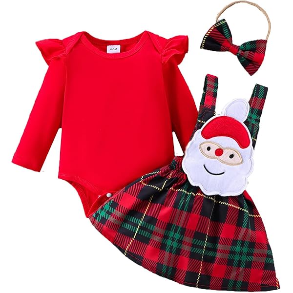 Geagodelia Tutina Di Natale Per Neonata - Manica Lunga Con Fascia, Fantasia Leopardo E Rennna, 100% Cotone - 4
