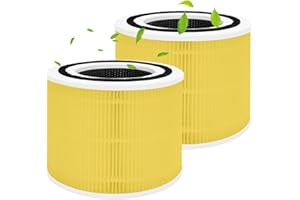 TOUYINGER 2 Pcs Core 300 Replacement Filter, Air Purifier Replacement Filter for LEVOIT Core 300, Core 300-RF, Core 300S, 3-in-1 H13 HEPA, High-Efficiency Activated Carbon