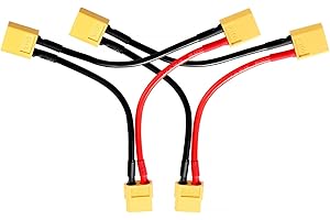 YIXISI 2 Pezzi XT60 Connettore Serie Batteria, Cavo Connettore Batteria Serie XT60, XT60 Serie Seriale Batteria Connettore 1-Femmina a 2-Maschio Adattatore con Cavo 14AWG, per RC Lipo