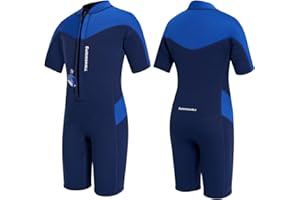 Summshall Muta da bagno per bambini e bambina, costume da bagno termico UV50+ con neoprene morbido ed elastico - mantiene il calore, perfetto per il nuoto, il surf e il gioco in spiaggia