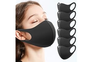 Lot de 6 Coton Anti-Poussière Respirant, Couverture de Protection Faical, Masque Réutilisable et Sécurité Housse de Protection Lavable Face Cover en Coton Anti-Pollution