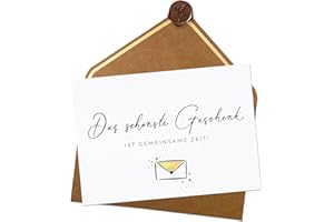 ‎JOLI COON Joli Coon Das schönste Geschenk ist gemeinsame Zeit - Gutschein für gemeinsame Zeit - Gutschein Zeit schenken - A6 mit Naturkuvert und Wachssiegel