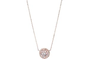 FOSSIL Women's rose gold tone Edelstahl mit Karabinerverschluss Round pendant necklace