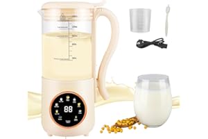 STRIXORN Máquina para preparar leche de frutos secos de 1400 ml, máquina para preparar leche de soja con 16 cuchillas y 9 funciones, para preparar leche de avena, leche de almendras, leche vegetal y bebidas de