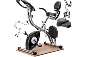 SPORTANA® Eagle Vélo d'appartement d'exercice pliable silencieux 10 niveaux 2 sangles fitness vélo semi-allongé