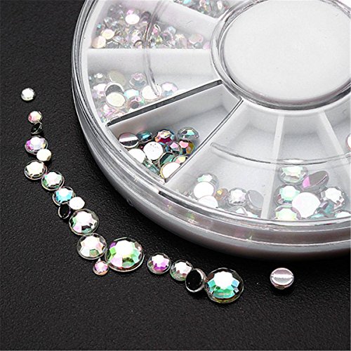 Nail Art Strass Set, DancingNail 5 größen weiße farbige aus strass nagel dekoration - 4