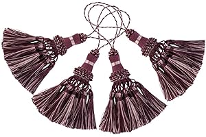 BEL AVENIR 4 Pack Handmade Elegant Polyester Tassel Colorful Tassels for Key Chain Straps DIY Decorative Accessories (Purple)