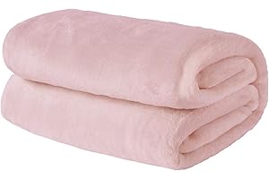 Brentfords - Coperta super morbida in pile di flanella, grande, soffice e calda, colore: rosa fard, per letto matrimoniale, 150 x 200 cm
