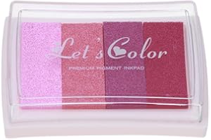 DemiawakingIT 4 Colori Tamponi per Timbri Inkpad delle Impronte Digitali Inkpad Colorato Gradiente DIY Craft Scrapbooking Tampone di Inchiostro Colorato Timbro Decorativo Bambini (Rosa)