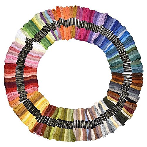 SOLEDI Stickgarn Embroidery Floss multifarben weicher Baumwolle perfekt für Friendship Bracelets Freundschaftsbänder Kit Stickerei Basteln Leisure Arts Kreuzstich Embroidery Threads Nähgarne Häkeln 8m (zufällige Farbe) (150 Farben)