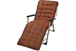 Misvayli Thicken Sun Lounger Cushion, Garden Recliner Relaxer Chair Cushion Replacement Bench Seat Pads, Comfortable Cushion Pads with Backrest for Patio Holiday Outdoor(170x53x8 cm) (Brown)