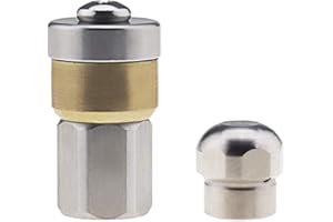 Be In Your Mind 2 ugelli G1/8 per getto di fogna, adatti per idropulitrice, scarico per pulizia del getto (1 anteriore 3 posteriore e girevole 3 posteriore)