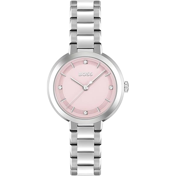 BOSS Analoog kwartshorloge voor dames met zilveren roestvrijstalen mesh armband - 1502657, Zilver Wit, armband