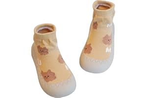 TOLALER Sockenschuhe Baby Krabbelschuhe rutschfeste Barfußschuhe Kinder Weicher Stricken Niedlicher Cartoon Lauflernschuhe 9-36 Monate