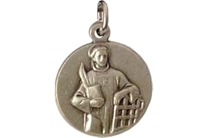 I G J SAINT LAWRENCE MEDAL " PATRON SAINT OF DEACONS " - 100% MADE IN ITALY