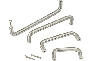 Stahlia Möbelgriffe Edelstahl 160mm Lochabstand Schrankgriffe Bügelgriff Ø 10mm Griffe für Möbel Küche Badmöbel Schränke Kommoden massiv gebürstet