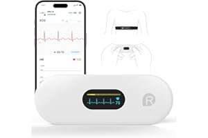 CheckMe ER2-S ECG para el hogar Dispositivo de ECG portátil con correa de pecho precisa (grabación de 30 segundos a 15 minutos), visualización de la aplicación en tiempo real, espacio de