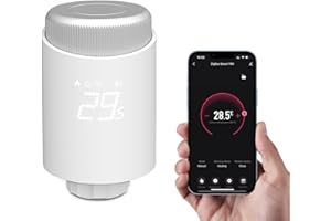 【2023 Neu Upgrade】 MIUCDA Heizkörperthermostat Zigbee, Thermostat Heizung Smart, Programmierbarer Energiesparen Digital Thermostat TRV Kompatibel Alexa, Google Home (Zigbee Hub erforderlich)