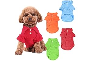 KINGMAS 4 Pack Dog Shirts Pet Puppy T-Shirt Clothes Outfit Apparel Coats Tops